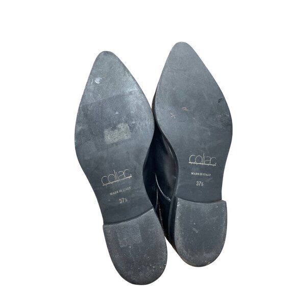 Coliac Italy made womans Black Leather Wing Pearl Loafers Sz 7 SKU 9542 - Picture 5 of 15